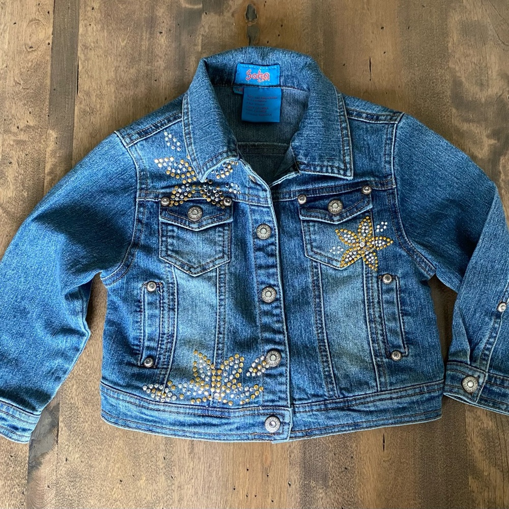 Soho Kids Blue Denim Jacket with Gold Accents
